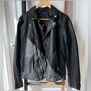 All Saints Black Leather Biker Jacket